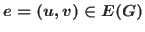 $e = (u, v) \in E(G)$