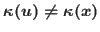$\kappa(u) \neq \kappa(x)$