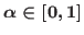 $\alpha \in [0,1]$