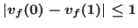 $\vert v_{f}(0)-v_{f}(1)\vert\leq1$