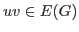 $uv\in E(G)$
