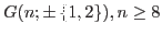$G(n; \pm \left\lbrace 1,2 \right\rbrace ),n\ge 8$